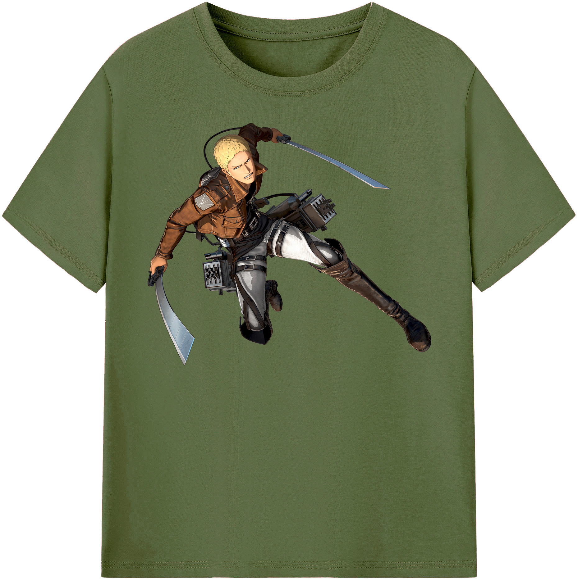 （画像用） 進撃の巨人 ライナー・ブラウン Attack on Titan Reiner Braun 綿100％半袖Tシャツ（フロントプリント）